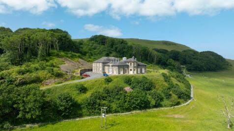 Drone shot of Tan Y Bwlch Mansion