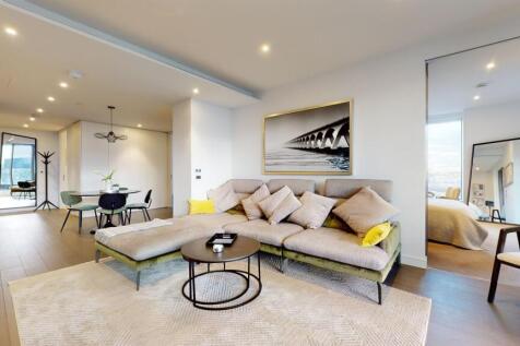 Big, comfortable sofa in the spacious living room 