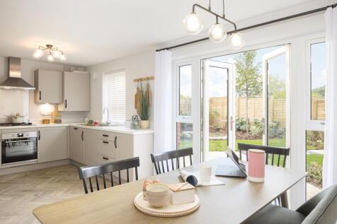 Kitchen and dining room in the 4 bedroom Kingsley
