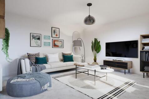 The spacious living room is found at the front of the home