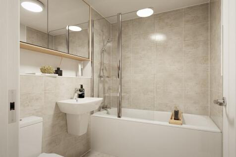 The family bathroom features energy saving fixtures