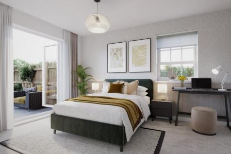 Internal CGI shot of the main bedroom in the belbroughton