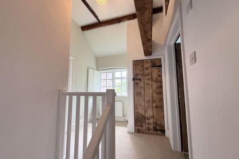 Wooden beams on landing
