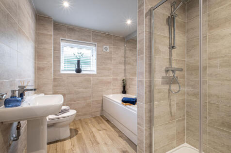 Interior view of the bathroom in our 4 bed Alnmouth home