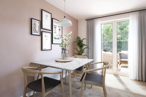 With the dining area at the other end of the room