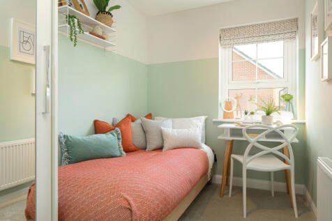 Inside view of bedroom 3 with single bed. Moresby. 3 bed home.