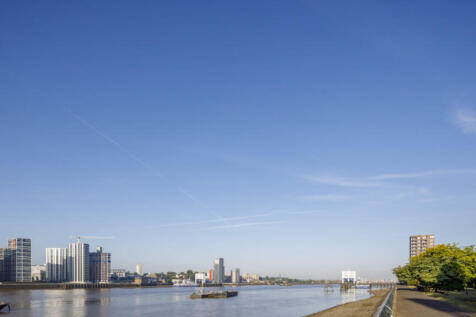Riverside walk at Royal Wharf