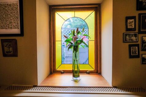 DIning room stained glass window