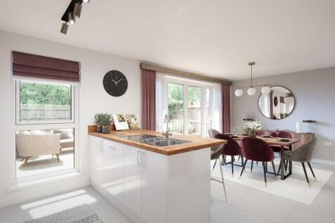 The open-plan layout features double doors to the garden