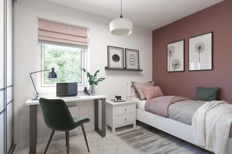 The fourth bedroom is well suited to a home office