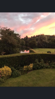 sunset over river