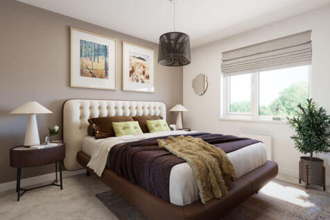 This spacious bedroom has space for a King-sized bed