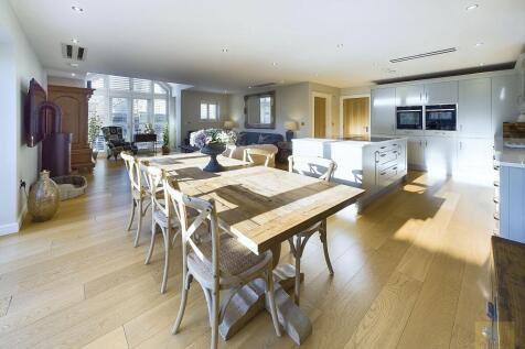View from dining area into the open plan living and kitchen area