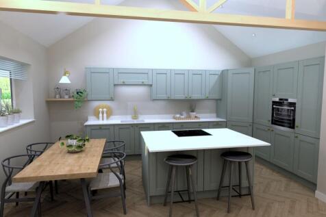 CGI Kitchen, breakfast and living room