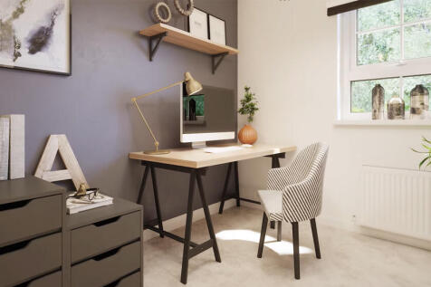 Computer generated image of the study in the Ascot 4 bedroom home