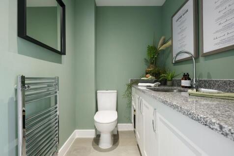 Combined downstairs toilet and laundry room
