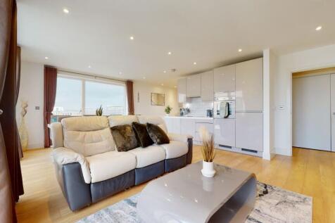 Bright and modern open-plan living room featuri...