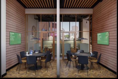 A modern communal workspace designed for collab...