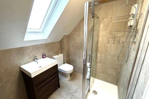 A modern and clean bathroom featuring a stylish...