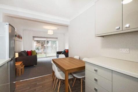 This inviting living room features modern decor...