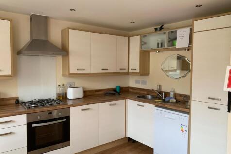 Bright and modern kitchen featuring clean woode...