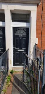 Front entrance of a traditional terraced house ...