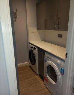 Compact and well-maintained laundry area featur...
