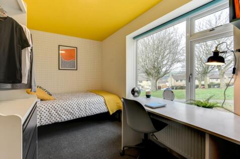 Bright, modern bedroom with a cosy single bed d...