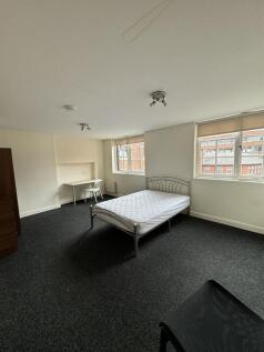 Bright, spacious bedroom with two large windows...