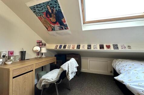 Cosy attic-style single bedroom with a skylight...