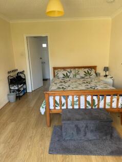 Bright, neatly presented bedroom with wooden do...