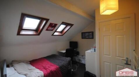 Cozy attic double bedroom with sloped ceiling a...