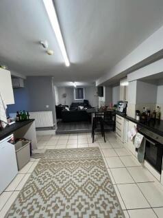 Open-plan lower-ground living space with a fitt...