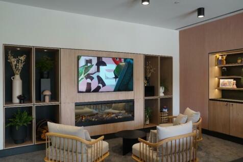 A modern and inviting living room with stylish ...