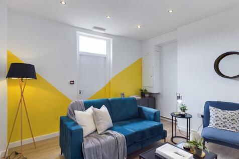 A vibrant and inviting large modern living room...