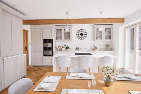 CGI Open Plan Living Dining Kitchen