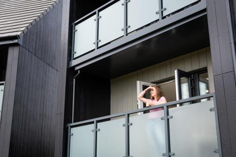 The private balconies have a modern finish