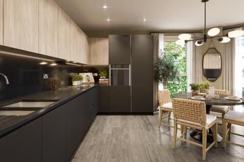 Contemporary kitchen finished in the Urban palette with upgraded charcoal worktop