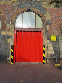 The front of an arch.