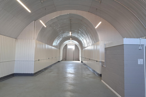 An empty arch with white lining