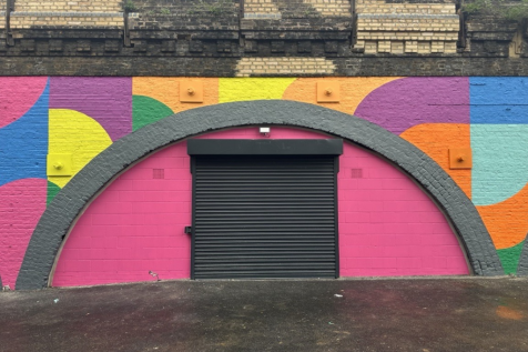 The front of an arch.