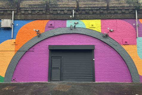 The front of an arch.