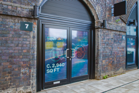 The front of an arch.