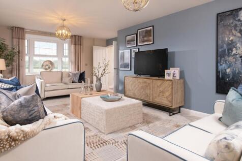 Internal view of a spacious lounge with French doors