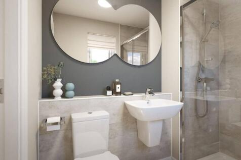 With full width shower cubicle