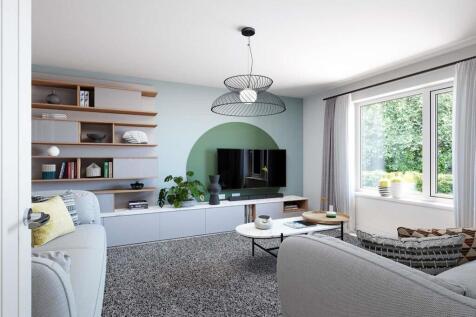 A cosy lounge sits to the front of the home