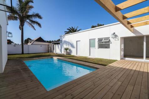 Pool with wooden decking