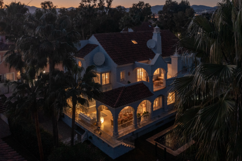 At night