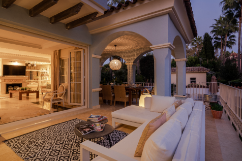 Terrace at night
