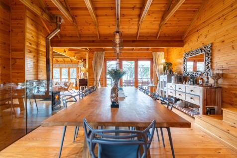 Dining room with front garden beyond